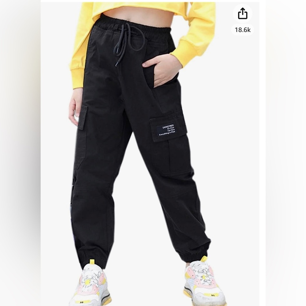 Black Cargo Pants For 10-12 Year Old